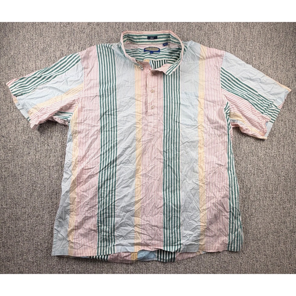 Reyn Spooner Phil Edwards Shirt Mens 3XL Multi Color Striped Popover SS